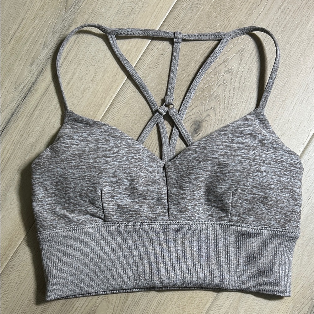 Alo Yoga Soft Lavish Bra in Gravel Heather